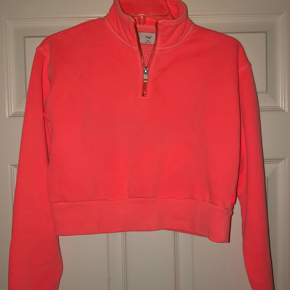 ARITZIA CROP ZIP FRONT SWEATER SWEAT SHIRT